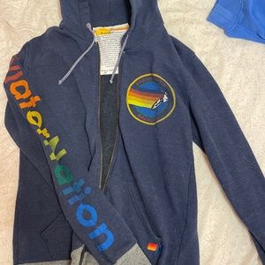 Aviator nation navy blue zip up